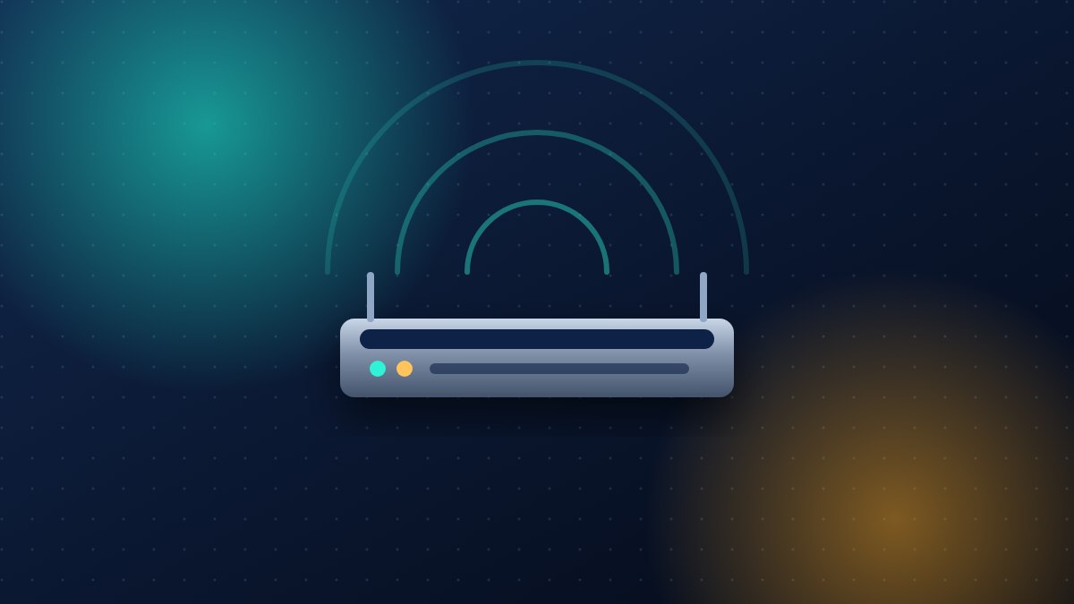 Home router connected by cable to a Windows laptop